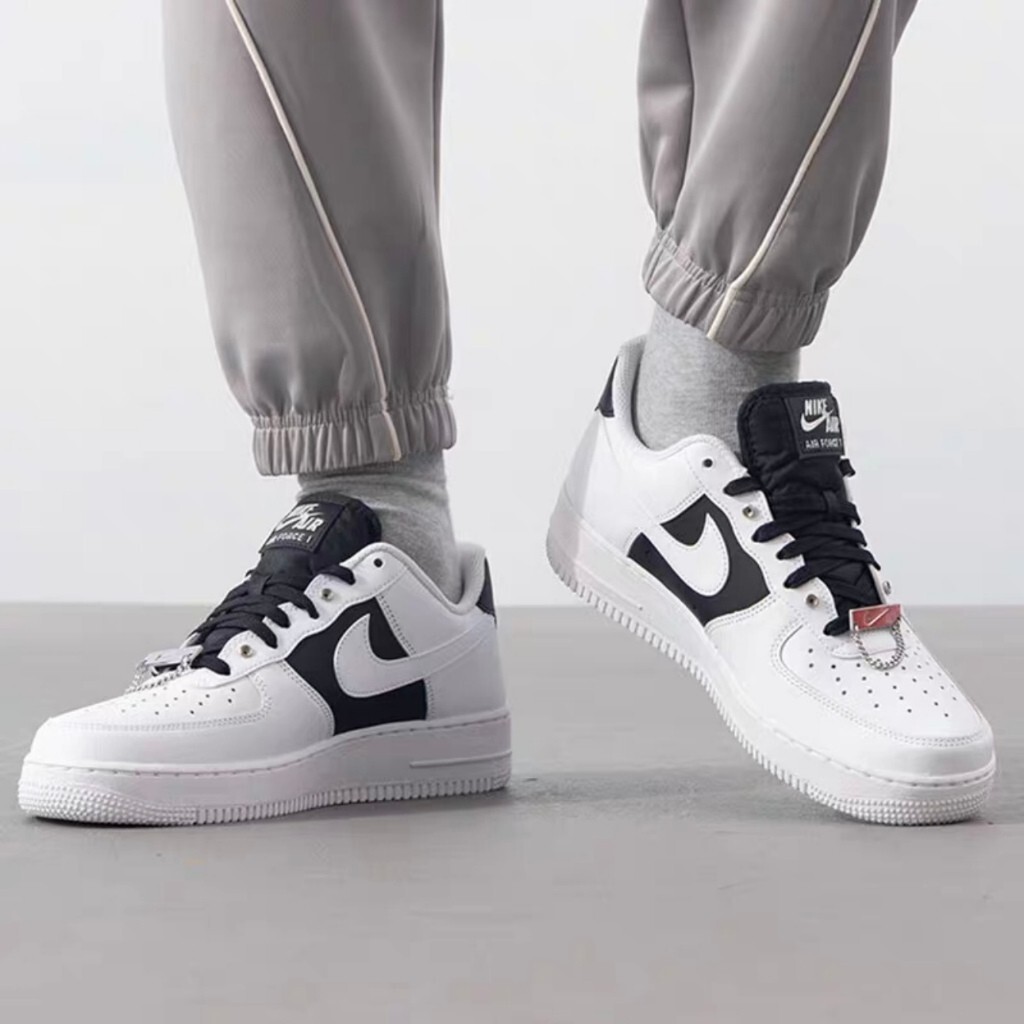 🚀尚品 Nike Air Force 1 07 PRM 低幫板鞋 運動鞋 休閒鞋 黑白經典 帶釦子 男女同款 百搭