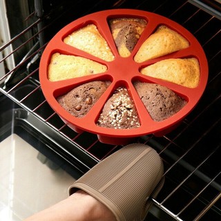 8-Triangle Round Silicone Cake Pan Tins Muffin Pizza Pastry