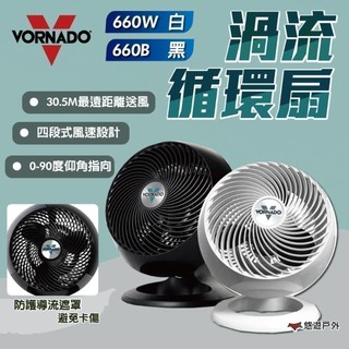 【VORNADO】 渦流循環扇 黑/白 660B/660W 可調整角度 渦輪扇 風扇 對流扇 露營 悠遊戶外