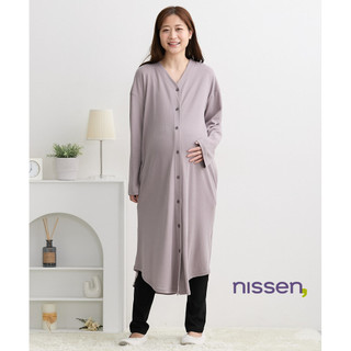 Nissen 孕婦哺乳居家服套裝 產前產後月子睡衣 前開式單手哺乳寬鬆舒適連身裙+內搭褲 可機洗