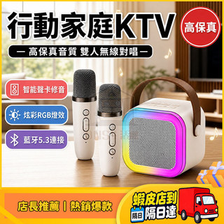 隔日達 迷你麥克風音響 行動ktv 藍芽麥克風 音響喇叭 k歌麥克風 藍芽喇叭 音響 k歌麥克風+音響 交換禮物