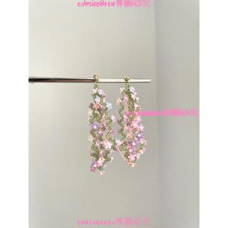 ❤️❤Vintage古著 Summer crystal woven flowers耳飾