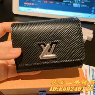 免運 LV 路易威登 TWIST XS M64414 黑色水波紋三折短夾 皮夾 短夾 錢包