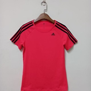adidas 女款紅色運動慢跑上衣S號climalite