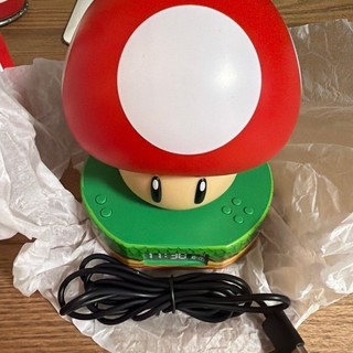 Nintendo 任天堂 超級瑪利歐 超級蘑菇造型鬧鐘夜燈