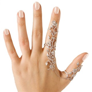 Silver Gold Plated Multiple Finger Stack Knuckle Band Crysta