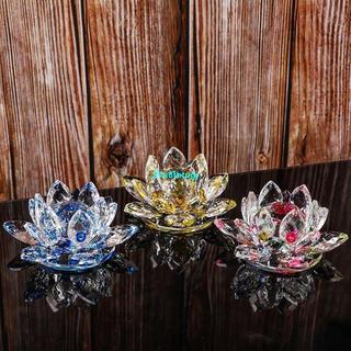 水晶玻璃蓮花擺件 手機眼鏡珠寶櫃臺創意裝飾品 家居中式用品 玻璃蓮花裝飾品 水晶蓮花櫃臺擺件飾品4/22