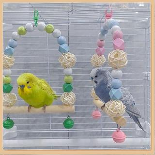 OK優選 鸚鵡鳥籠配件裝飾鸚鵡鞦韆解悶玩具玄鳳牡丹虎皮小鳥鞦韆啃咬玩具