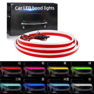 1pc LED Scan Starting Car Hood Decorative Lamp Universal Car