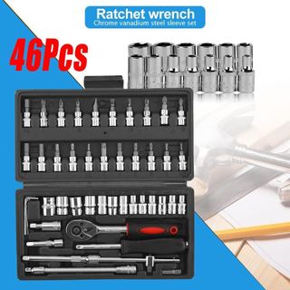 46PCS Chrome Vanadium Bolt Socket Wrench Screwdriver Bit Set