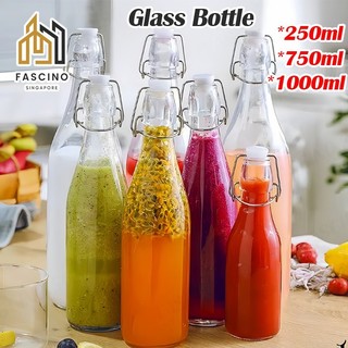 Clear Glass Bottle with Stopper Silicon Seal 250ml 750ml 100