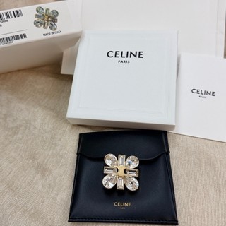 全新 CELINE 凱旋門 水晶 胸針 別針 水鑽 金色 Triomphe 寶石 正品 義大利製 真品 全配 特價