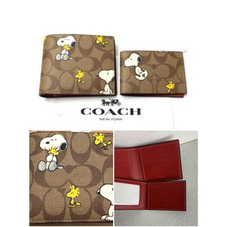 ［美國代購］coach 男士史努比聯名款Peanuts 男款短夾