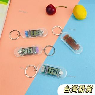 靜音迷你時鐘透明鑰匙扣手錶 隨身口袋小掛錶 mini超小簡約數字時鐘 考試考研用 日常旅行背包配件 鑰匙鏈 腕錶