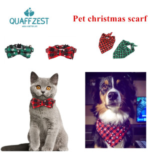 Winter Christmas Warm Dog Scarves Collar Pet Bow Tie Cat Sca