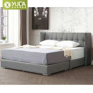 免組裝【YUDA】維爾床底/床組 / 進口深灰色布 / 5尺雙人 / 6尺雙人加大(北部免運)