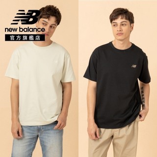 【New Balance】 NB 簡約LOGO短袖上衣 男性 黑/杏 MT61K0X8MIE/BK (亞版正常)