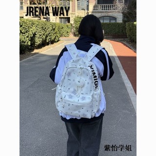✨護脊書包 青春女大學姐雙肩滿印星星高顏值高中書包學院百搭揹包 書包 防水後背包 雙肩包 兒童後背包