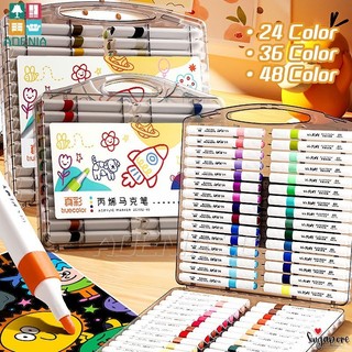 48 Color Oil Marker Pen with Box Waterproof Art Marker Set A