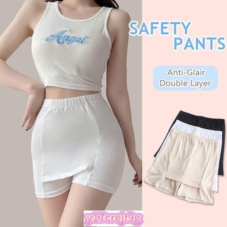 2Pcs Double-Layer Safety Pants Plus Crotch Inner Pants Short