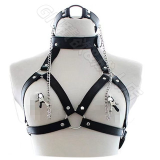 GN積欲&成人店 SM成人束縛衣服皮革口環口塞乳夾鏈條女用 情趣性用品 成人用品 SM情趣用品