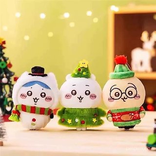 【臺灣-出貨】日版chiikawa聖誕雪人小八吉伊卡哇小腳烏薩奇睡衣飛鼠公仔掛件 VHEB