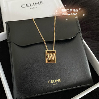 CELINE 賽琳 46N0W6 金色黃銅 ALPHABET W 頸鍊 字母W 項鏈