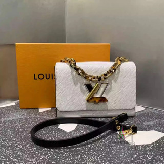 Louis Vuitton 路易威登 LV Twist 中號 黑白拼色 Epi水波紋牛皮 鏈帶包 郵差包 M58526