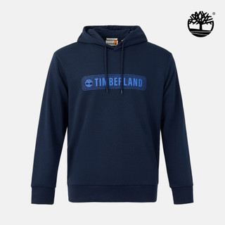 Timberland 男款深寶石藍LOGO連帽上衣|A6BUA433