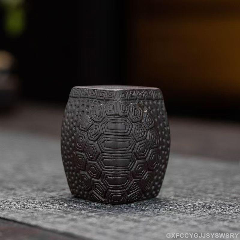 【特價】宜興紫砂富甲蓋置蓋託手把浮雕手工復古祥雲功夫茶具茶壺蓋置茶托查蓋托配件