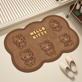 Kitty地毯✨ 美拉德豹紋復古矽藻防滑地墊hello Kitty浴室廁所衛生間吸水腳墊 地墊 地毯 踏墊g