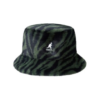 KANGOL FAUX FUR BUCKET 漁夫帽 綠色紋路 平頂漁夫帽 袋鼠帽【TCC】