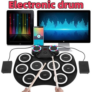 9 Pads Electronic drum set USB Roll-Up Drum Portable Foldabl
