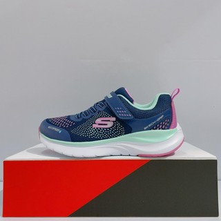 SKECHERS HYPER-BLITZ 中童 藍粉色 防潑水 魔鬼氈 運動 休閒鞋 302393LNVMT
