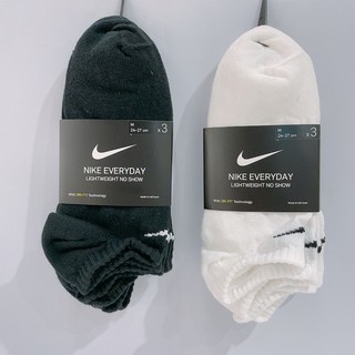 NIKE Lightweight 男女款 3雙入 薄底 LOGO 襪子 短襪 踝襪 白SX7678-100 黑010