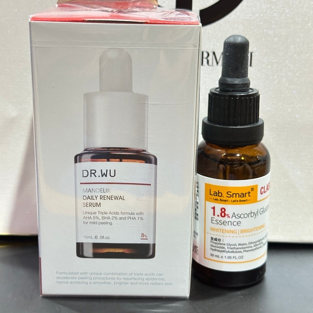 DR.WU 杏仁酸溫和煥膚精華8% 15mL Dr.Hsieh 達特醫 LabSmart1.8%維生素C醣苷精華30ml