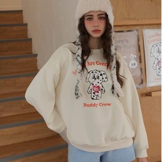 air space 衛衣 Lyra & Toby斑駁印花圓領長袖寬版大學TEE