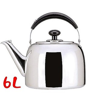 BUFFALO百福樂笛音壺 6L 白鐵茶壺 不鏽鋼 水壺 304茶壺 牛頭牌 小牛