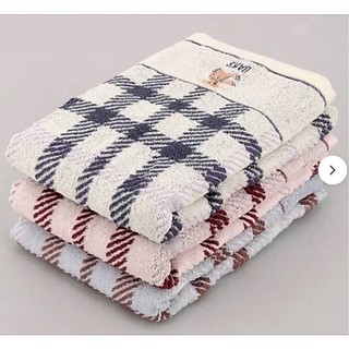 日版DAKS格紋小熊刺繡｜簡約純色 純棉長毛巾大浴巾小方巾