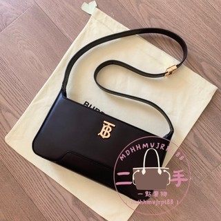 99新 二手 BURBERRY 博柏利 黑色金扣女款腋下包/單肩包/斜跨包 一包多用