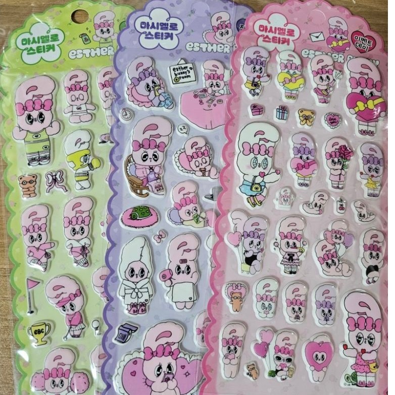 Angela🇰🇷韓國代購  ester bunny 艾絲樂 小兔 泡棉 造型 貼紙 三款 預購