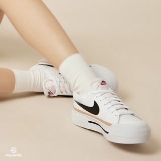 Nike Court Legacy Lift 女 白 厚底 解構 接拼 休閒鞋 DM7590-100
