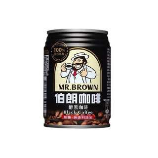 伯朗 醇黑咖啡無糖伯朗 240ml x 6【萬家福】