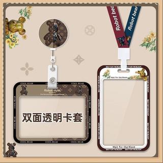 OK優選 雙面透明卡套可愛證件校園門禁學生工牌護士易拉扣胸卡掛繩伸縮