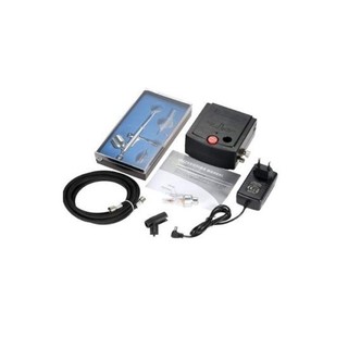 Gravity Feed Dual Action Airbrush Air Compressor Kit for Art