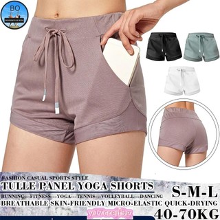 Women Sports Shorts Loose Mesh Running Fitness Mid-waist Pan