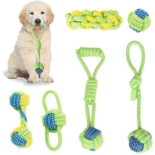 Dog Toy Interactive Chewing Rope Ball Toys Set 100% Natural