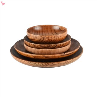 Wooden Small Plate Vinegar Plate Round Seasoning Plate Dipp