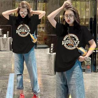 【Crush Style】 胖MM大碼短袖t恤女夏季新款oversize寬鬆遮肉字母印花上衣女 短袖上衣 顯瘦上衣 CR