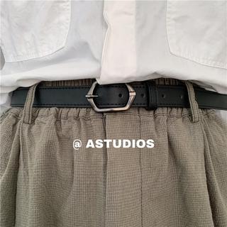 🌟MJ·加長皮帶 韓國ulzzang潮男百搭針扣小皮帶男青少年ins港風文藝腰帶女酷簡約